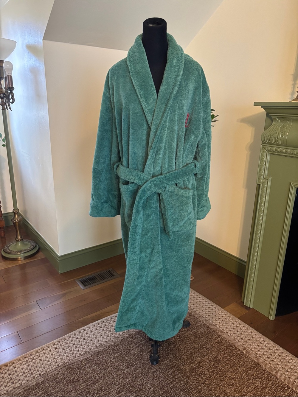 Pottery Barn Emerald Green Cotton Terrycloth Bath Robe